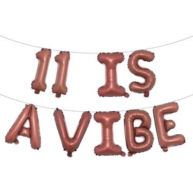Imagem de Eleven is a Vide Birthday Decor Balloon Banner Groovy 11th Birthday Party Decor Retro Rainbow Balloon Hippie 70s 11th Bday Supplies for Girl Retro Hippie Party (11 IS A VIBE Chocolate)
