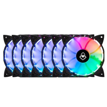 Imagem de Kit 7 Fans Mancer Z100 RGB Com Controladora 120mm - MCR-Z10RGB-01