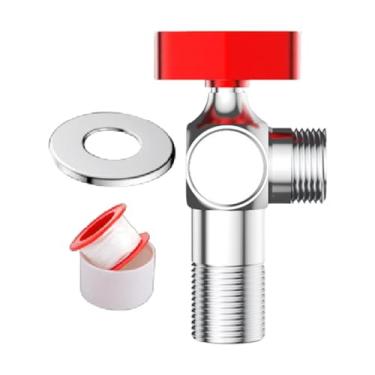 Imagem de Bothyi Válvula de ângulo quente e fria, interruptor triangular, aquecedor compacto multifuncional, válvula de esfera para vaso sanitário, de pia de, Vermelho