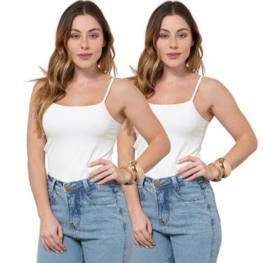 Imagem de Kit 2 Regatas Feminina de Alcinha em Poliamida - Maranne, Kit24, P