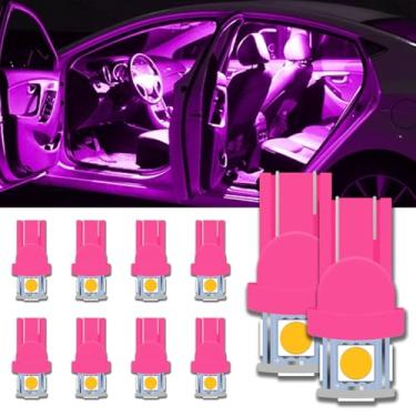 Imagem de Hirificing Lâmpada LED 168 T10 2825 5SMD, 10 peças CC 12V T10 Wedge 194 6000K Lâmpada LED de placa de licença 158 501 W5W Luzes interiores do carro mapa cúpula porta porta-malas cortesia luzes de