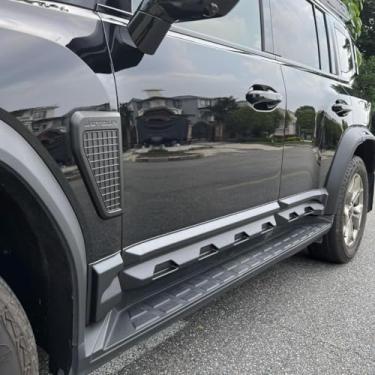 Imagem de Grade de para-choque de carro Spoiler traseiro para porta-malas kit de corpo de asa saia lateral protetor de motor compatível com Traveler Shanhai T2 parte externa (saia lateral lábio preto fosco)