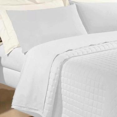 Imagem de Jogo De Cama Queen 180 Fios Algodão Premier Andreza Branco