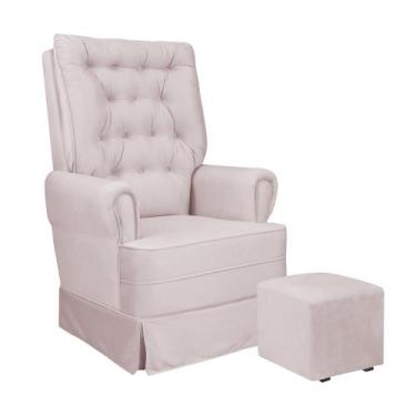 Imagem de Poltrona De Amamentação Eloa Com Puff Balanço Bebê Completo, TB 196 LI