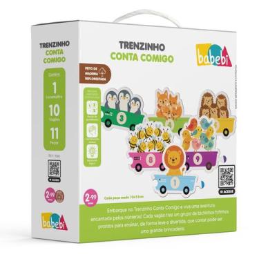 Imagem de Trenzinho Conta Comigo Babebi Brinquedo Em Madeira Educativo