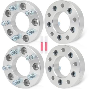 Imagem de ECCPP Conjunto de 4 espaçadores de roda de 3,8 cm 5 x 5 5 x 135 kit adaptador espaçador de roda com pinos M 14x2 furo de cubo de 87,1 mm para expedição 5 Lug prata alumínio