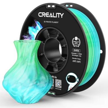 Imagem de Filamento de impressora 3D Official Creality PETG 1,75 mm 1 kg (2,2 lbs), gradiente translúcido de duas cores azul para verde, alta precisão, forte dureza, impressão 3D filamento CR PETG, azul