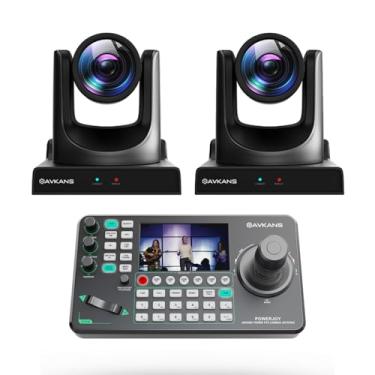 Imagem de AVKANS 20 x kits de câmera NDI PTZ – 2 peças de câmera NDI 30 x com 1 unidade de controle de joystick IP para produção de streaming de vídeo ao vivo da igreja (2 x AV-CM20-NDI e 1 x AV-Joy-IP)