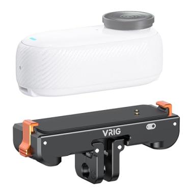 Imagem de VRIG Suporte magnético de liberação rápida com porta de carregamento para Insta 360 GO 3 / GO 3S, adaptador de câmera de ação AC-39, acessórios de vlogging, rosca de 0,6 cm e montagem de 2 pinos, para