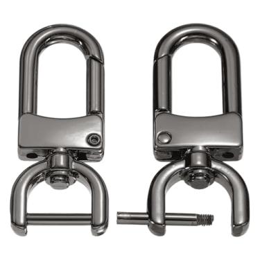 Imagem de PATIKIL Ganchos de fecho giratório de 1/2 polegada, 2 peças de ganchos de pressão removíveis com barra de parafuso, fechos de garra de lagosta giratórios para alça de bolsa, cordão de substituição de