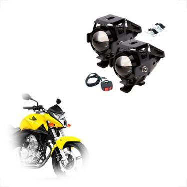 Imagem de Kit Farol de Milha LED U5 Moto Honda CB300R 2010 a 2013 Super Brilho 6