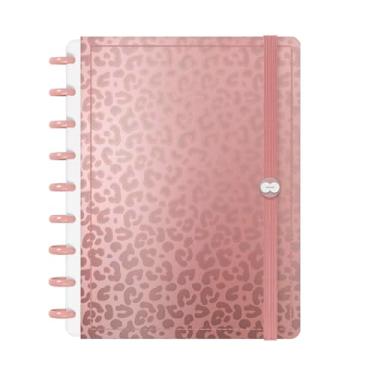 Imagem de Caderno De Disco Iscool Inteligente M Natural Fashion Onça Rosê
