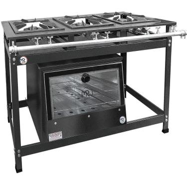 Imagem de Fogão Industrial 3 Bocas Duplas Baixa Pressão MR Fogões com Forno P8 Luxo