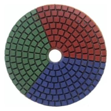 Imagem de BYYINGSUS Almofada de polimento úmida de diamante colorido de 10 cm de 100 mm para ferramenta de diamante de moagem de pedra de granito de mármore