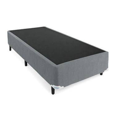Imagem de Base Box Solteiro Suede Cinza - 78x188cm - Fábrica de Tudo