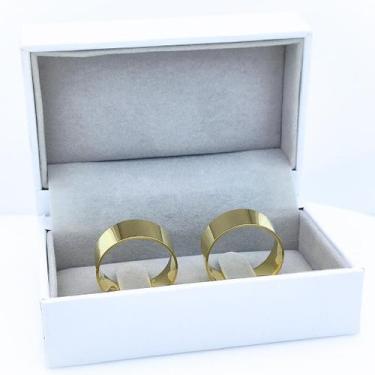 Imagem de Par de Alianças de Ouro 18k Reta Anatômica Personalizadas - no-brand