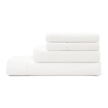 Imagem de UGG Jogo de lençol Hedi Queen, 4 peças, luxuoso, com bolsos profundos, roupa de cama premium com 2 fronhas, hipoalergênico, lavável na máquina, macio e leve para quarto, Queen, branco