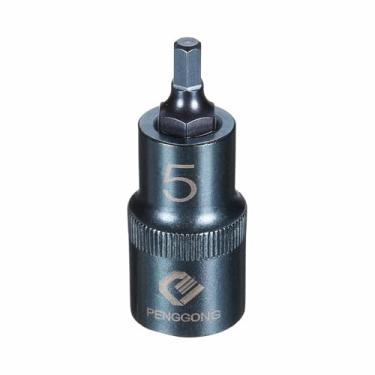 Imagem de HARFINGTON Soquete hexagonal de impacto de 1/5.1 cm H5 (5 mm) métrico 5,6 cm de comprimento S2 soquetes de aço 6 pontos para adaptador de furadeira elétrica, azul