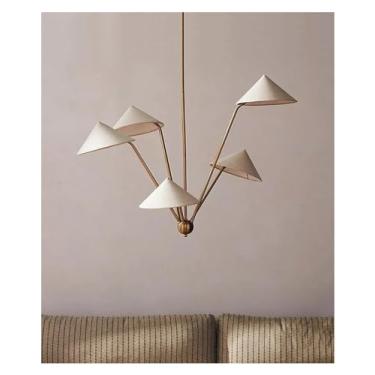 Imagem de Luminárias pendentes de tecido japonês para sala de estar e B&B, cortinas de ilha de cozinha LED com decoração de ambiente, lustres de quarto