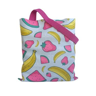 Imagem de Sacola reutilizável feminina – linda bolsa de ombro com fivela magnética e bolso com zíper, tecido durável, presente estético, Vermelho