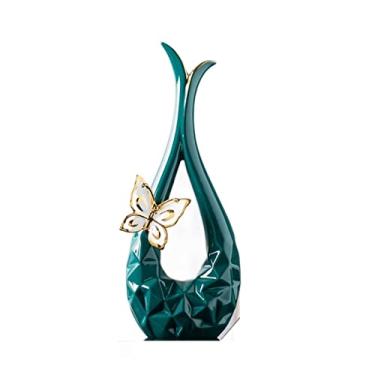 Imagem de Vasos de flores vaso de cerâmica simples ornamento para casa quarto acessórios de mesa mesa de café arranjos florais falsos figuras decoração vaso decoração / vasos decorativos (C