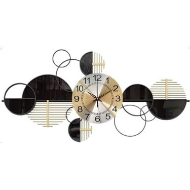 Imagem de WYUYIWH Relógio de parede arte moderna relógio de parede decoração de parede de metal decoração de parede esculturas decorações para sala de estar quarto banheiro cozinha escritório decoração de