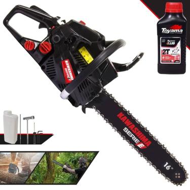 Imagem de Motosserra Moto Serra Motor Serra Kawashima KCS-400E À Gasolina 2T 37cc Profissional Com Sabre 16’` Ideal Para Corte de Lenha + ÓLEO TOYAMA FG50 2T