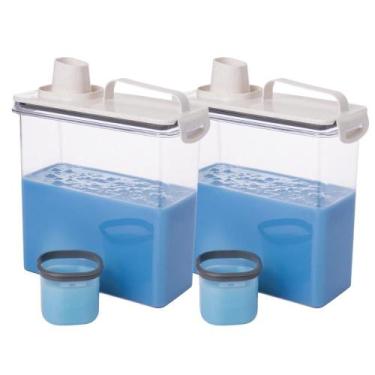 Imagem de Kit 2 Dispenser Hermético 3L Trava Mais Plasútil Multiuso Com Copo Med