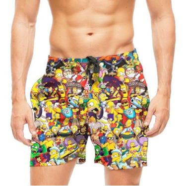 Imagem de Short De Praia Shorts De Banho Os Simpson Bart Homer Lisa 50 - smoke, 