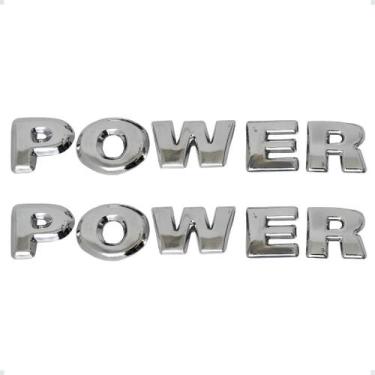 Imagem de Par Emblema Power Porta Lateral Para Gol G4 G5 G6 - Marçon