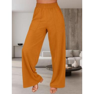 Imagem de Calça Feminina Wide Leg Pantalona Cintura Alta com Bolso de Moletinho 