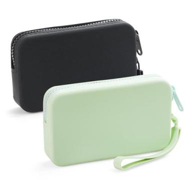 Imagem de Porta-tampões de silicone Hipruict Period Bag, 2 peças em preto/verde