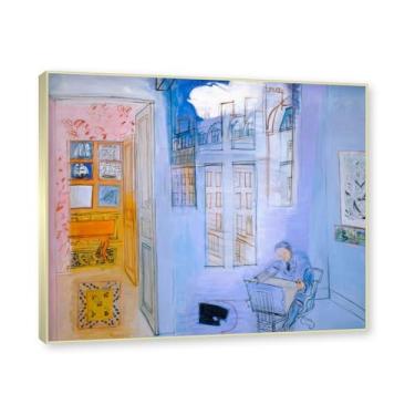 Imagem de Moldura de champanhe. Raoul Dufy Prints, (The Studio 2), pôster de viagem vintage, arte impressionista, imagem de arte de parede em tela para decoração de casa. 40 x 48 cm-15,7 x 18,9 pol