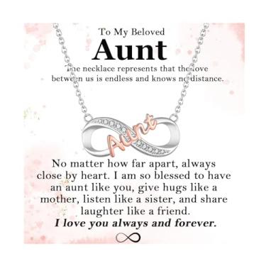 Imagem de EPVIDO Presentes para meninas adolescentes, colar infinito, joias femininas, Natal, aniversário, material de meia, Gift for Aunt, Aço inoxidável, Sem Pedra Preciosa