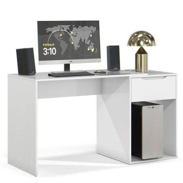 Imagem de Mesa Escrivaninha 1 Gaveta Com Suporte Para Cpu Flop Branco