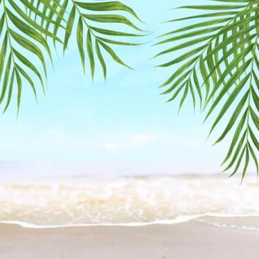 Imagem de Quadro Decorativo Green Coconut Palm Leaves Trees Beautiful Sand Artesanal 30x30cm