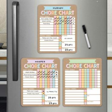 Imagem de Chore Chart Hadley Designs Magnetic para crianças com 3 apagáveis a se