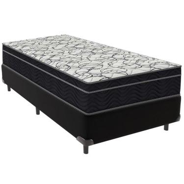 Imagem de Cama Box Preto E Colchão Airtech 150 Espuma D45 Solteiro Ortobom