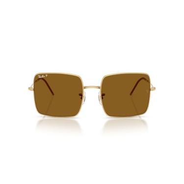 Imagem de Ray-Ban Óculos de sol feminino RBR0104S Square 1971, dourado/marrom escuro polarizado, 54 mm