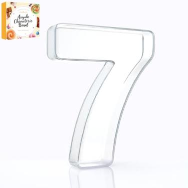 Imagem de Bandeja preenchível com letras de charcutaria acrílica de 25,4 cm, pratos de servir reutilizáveis em formato de número do alfabeto para tábua de charcutaria, frutas, doces, bolos, decoração de festa