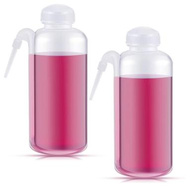 Imagem de Jingmore 2 peças de enchimento de copo de comunhão de plástico, enchimento/dispensador de copo de comunhão sem gotejamento com canudo lateral, recipiente de suco de vinho, garrafas de espremer para