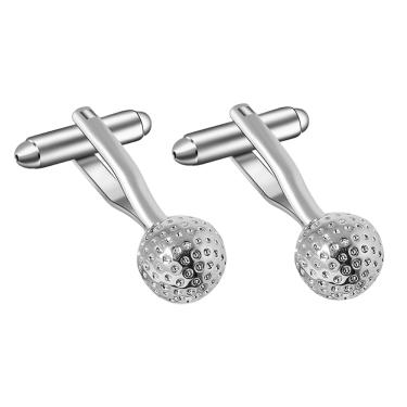 Imagem de Bola de golfe criativa Cufflinks para homens banhada a prata