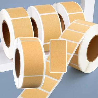 Imagem de 260 peças/rolo de etiquetas de papel kraft em branco etiquetas de arquivos de papelaria feitas à mão, papel faça você mesmo, adesivo de vedação de envelope para código de barras, nome, endereço (GG