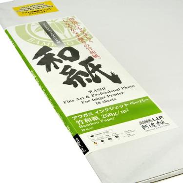 Imagem de Awagami Papel Inkjet Bamboo Fine Art, 250 g/m² A3+ (12,8 x 19 cm), 10 folhas