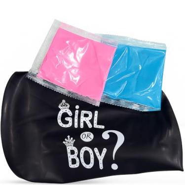 Imagem de Kit Chá Revelação Girl or Boy – Decoração para Chá de Bebê Menino ou Menina (Kit com Pó Azul + Rosa (Explosão))