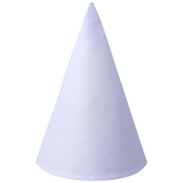Imagem de yptniginu Chapéus de gnomo branco de giz de cera de feltro cônico para fantasia de Halloween, Natal, cosplay, acessório de festa de volta às aulas (branco)