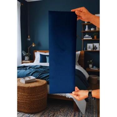 Imagem de Kit 20 Placas Cabeceira Estofada 60x20cm Design Sofisticado (AZUL)