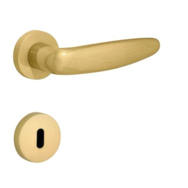 Imagem de Fechadura Design Otto Interna 55mm Roseta Latão Acetinado Lockwell