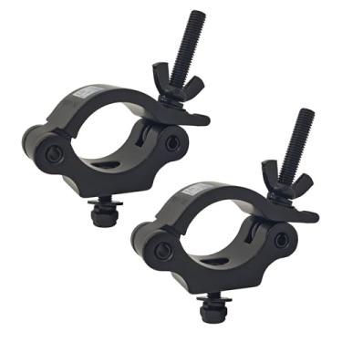 Imagem de 2 braçadeiras de alumínio para luz de palco de 45 a 61 mm (1,77 a 2,4 pol.) Braçadeiras de alumínio para DJ com certificação TUV, braçadeiras de iluminação resistentes de 550 kg e 499 kg para luzes de
