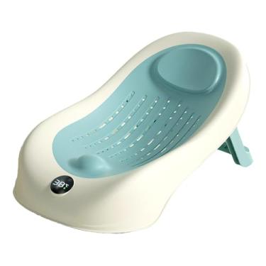 Imagem de Shakven Suporte para chuveiro infantil, Suporte para banho infantil | Suporte de banho dobrável - Assento de banheira com sensor de temperatura inteligente, estação de lavagem de cabelo, design de